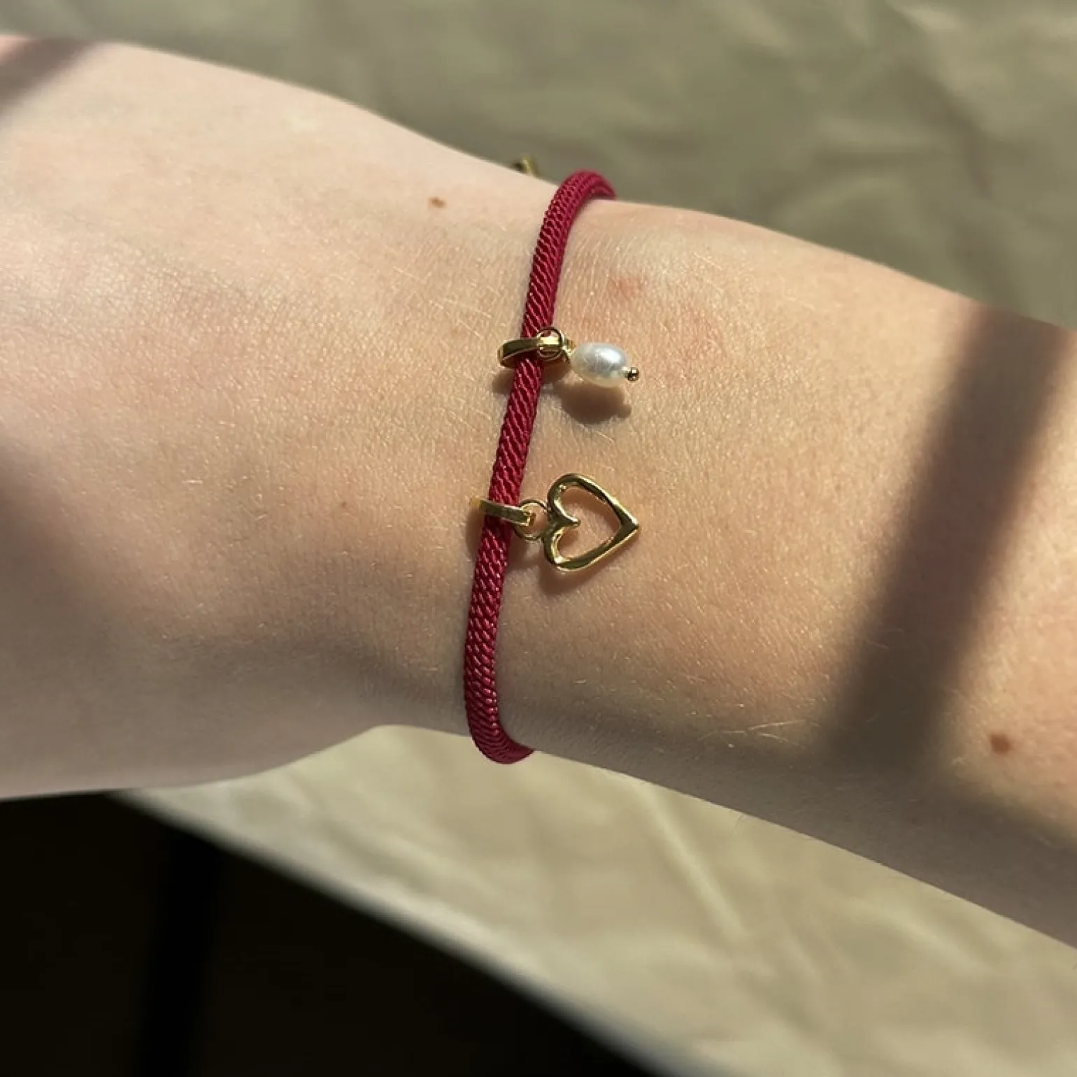 Enamel - Color Cord armband in vergoldete silber - Bordeaux