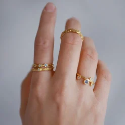 Enamel - Gaia Ring aus vergoldetem Silber