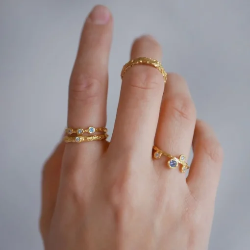 Enamel - Gaia Ring aus vergoldetem Silber
