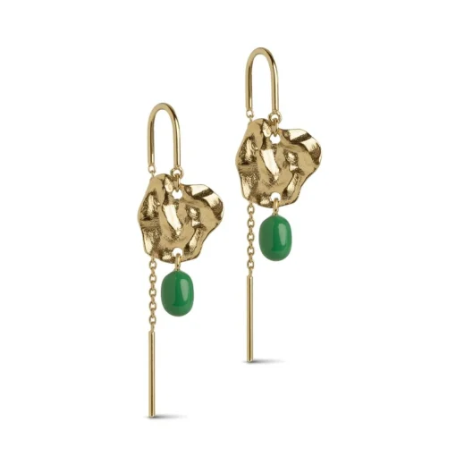 Enamel - Kai Perlenohrringe in vergoldete silber
