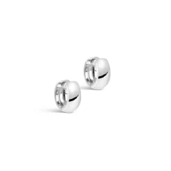 Enamel - Klassisch breit Hoops i silber