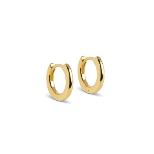 Enamel - Klassische Creolen (8mm) in vergoldetem Silber