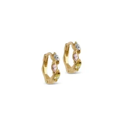 Enamel - Laia Hoops mit farbigen Zirkonen in vergoldetem Silber