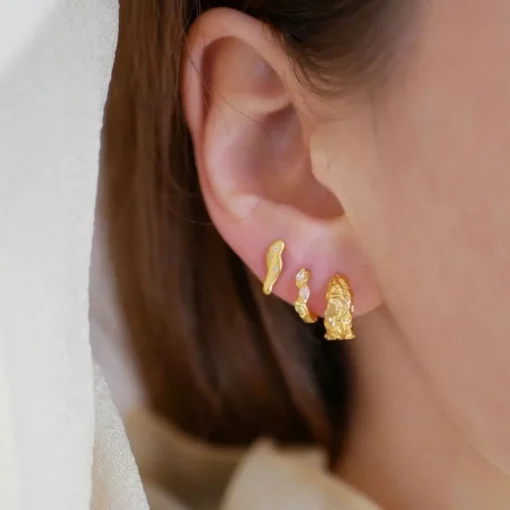 Enamel - Laia Hoops mit farbigen Zirkonen in vergoldetem Silber