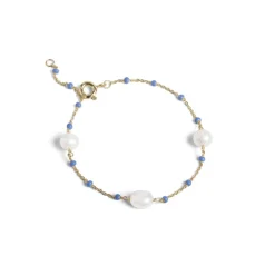 Enamel - Lola Perlita Cornflower armband i vergoldete silber