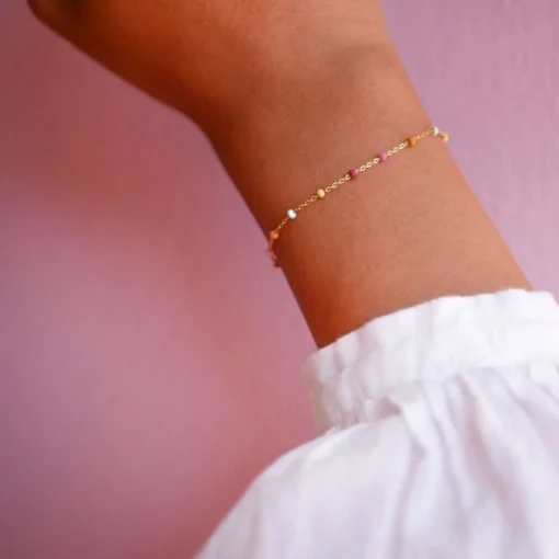 Enamel - Lola RAINBOW Armband aus vergoldetem Silber