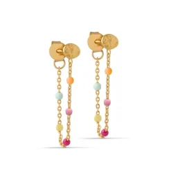 Enamel - Lola RAINBOW Ohrringe aus vergoldetem Silber