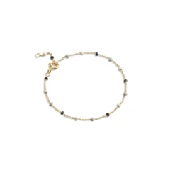 Enamel - Lola SALT'N'PEPPER  armband in vergoldete silber