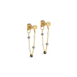 Enamel - Lola SALT'N'PEPPER Ohrringe aus vergoldete silber