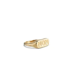 Enamel - MOM-Statement ring aus vergoldetem silber