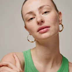 Enamel - Scarlet Large hoops in vergoldete silber