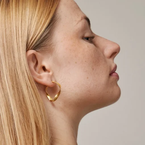 Enamel - Scarlet small hoops in vergoldete silber