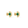 Enamel - Soleil Petrolgrüne vergoldete Ohrstecker**