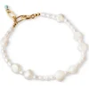 Enamel - vergoldetetes  Armband Pearlie mit Süßwasserperlen