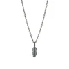 Feder-Anhänger aus oxidiertem Silber - MINI