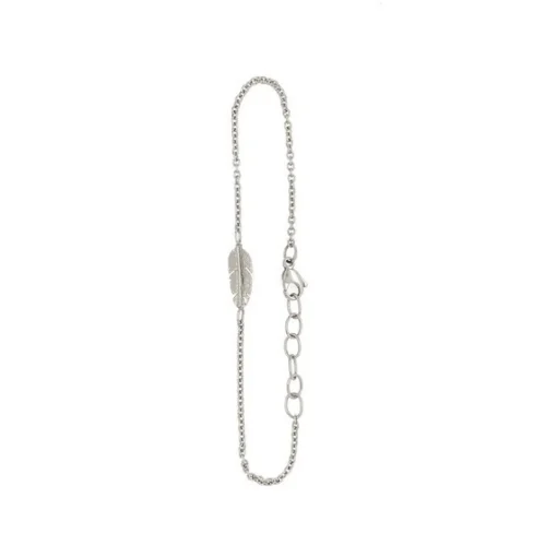Federarmband aus rhodiniertem Silber - MINI