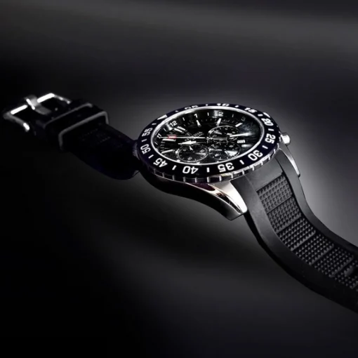 Festina - Keramik Herrenuhr aus Silber mit schwarzem Kautschukband