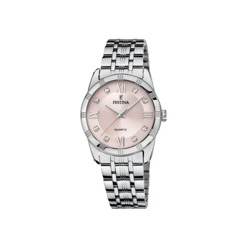 Festina - MADEMOISELLE Damenuhr aus Stahl mit rosa Zifferblatt