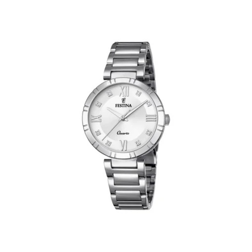 Festina - Mademoiselle Damenuhr aus Silber mit weißem Zifferblatt
