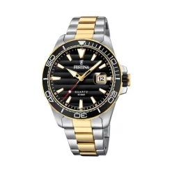 Festina - Prestige Herrenuhr mit zweifarbigem goldenen und schwarzem Zifferblatt
