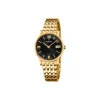 Festina - SWISS MADE Damenuhr in Gold doppelt mit schwarzem Zifferblatt