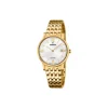 Festina - SWISS MADE Damenuhr in Gold doppelt mit weissem Zifferblatt