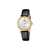 Festina - SWISS MADE Damenuhr in Gold doppelt mit geprägtem Lederband