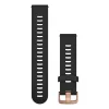 Garmin - Schnellspanner 20 mm. aus schwarzem Silikon mit Rot-Gold-Ton