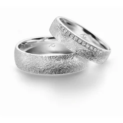 Gerstner - Eheringe aus 9-14kt. Weißgold mit 12 Diamanten