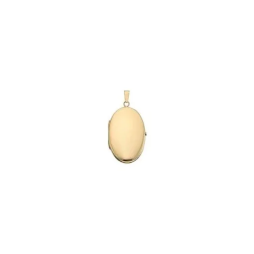 Glänzendes ovales Medaillon in 8-14 Karat - mittel 22 x 30 mm