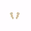 Gold & Silber Design - Ohrring 8kt. Gold mit insgesamt 6 Zirkonen