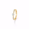 Gold & Silber Design - Solitär-Pavé-Ring mit Zirkonen aus 8kt. Gold