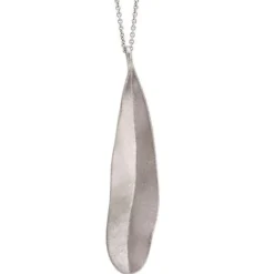 Heiring - Breiter Gras-Anhänger aus rhodiniertem Stahl silber - Large**