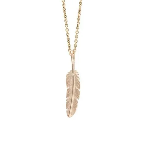 HEIRING - Federanhänger aus 14 Karat Gold mit Diamant - MELLEM