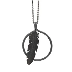 HEIRING Dreamcatcher & Feder-Anhänger - Schwarz Silber - BIG