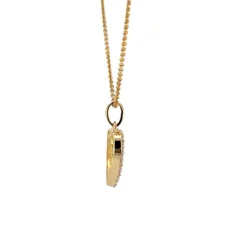 Herzanhänger aus 8-karätigem Gold mit zirkonia und vergoldete Kette 13 x 14 mm