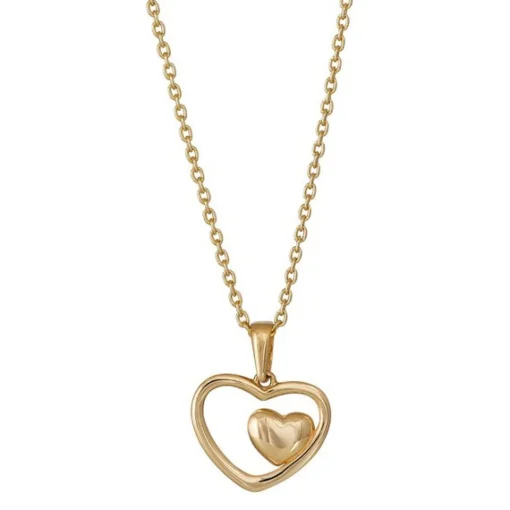 Herzanhänger aus 8kt. Gold mit kleinem Herz