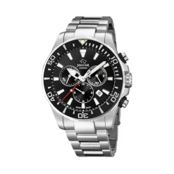 Jaguar - Herren-Chronographenuhr aus Edelstahl mit schwarzem Zifferblatt