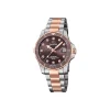 Jaguar - Lady's Diver Damenuhr aus rosafarbenem Bi-Comor-Silber mit burgunderrotem