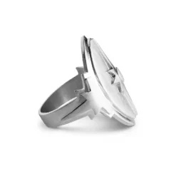 Jane Køng Shield Statement-Ring aus mattem Silber