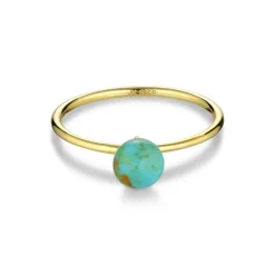 Jane Kønig - Bermuda Turquise ring aus vergoldetem silber - Größe 54**