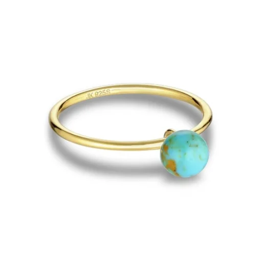 Jane Kønig - Bermuda Turquise ring aus vergoldetem silber - Größe 54**