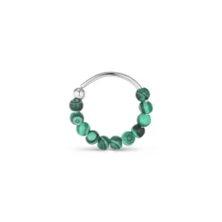 Jane Kønig - Bermuda-Malachit-Twist-Kreol in Silber