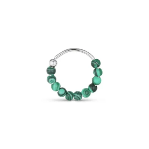 Jane Kønig - Bermuda-Malachit-Twist-Kreol in Silber