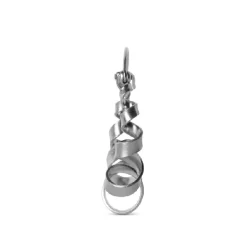 Jane Kønig - Big Curly Hoop in mattem Silber