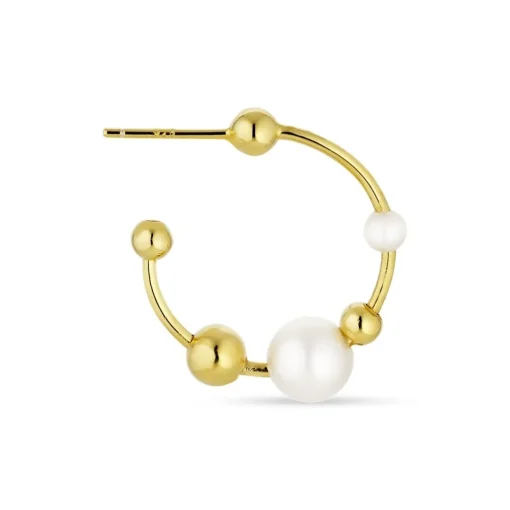 Jane Kønig - Big Pearl Atomic Hoop in vergoldete silber