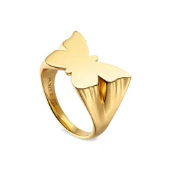Jane Kønig - Butterfly Signet ring aus vergoldetem silber