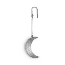 Jane Kønig - Halbmond-Ohrring in mattem Silber*