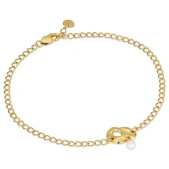 Jane Kønig - Leerzeichen armband i vergoldete silber m pearl