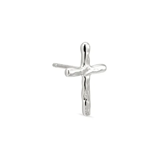 Jane Kønig - Marien-Ohrring in silber mit Kreuz